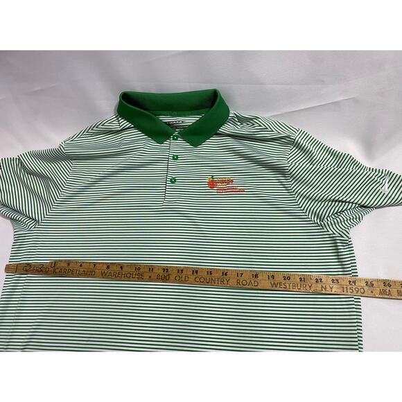 Nike Golf Polo Green Stripe Biltmore Club Crest Shirt Men’s XL Performance Fit - Picture 3 of 12